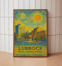 Lubbock Poster Print, Lubbock Travel Poster, Lubbock Van Gogh Style Wall Art, Lubbock, Texas, United States