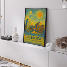 Lubbock Poster Print, Lubbock Travel Poster, Lubbock Van Gogh Style Wall Art, Lubbock, Texas, United States
