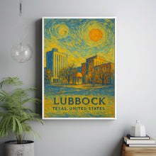 Lubbock Poster Print, Lubbock Travel Poster, Lubbock Van Gogh Style Wall Art, Lubbock, Texas, United States