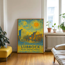 Lubbock Poster Print, Lubbock Travel Poster, Lubbock Van Gogh Style Wall Art, Lubbock, Texas, United States