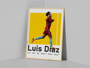 Luis Diaz Soccer Poster, Colombian Football Star Art Sport Poster 1597773618