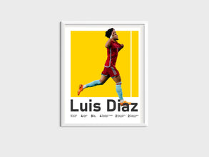 Luis Diaz Soccer Poster, Colombian Football Star Art Sport Poster 1597773618