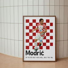 Luka Modric Croatia Football Poster, Midfield Legend Art, Red Checkered Print 1517390788