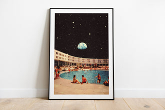 Lunar Pool 2  Wall Art  Cosmic Art  Retro Futuristic Art  Vintage Design  Sci-Fi Collage Art  Space Adventure  Retro Scifi Art 1657296766