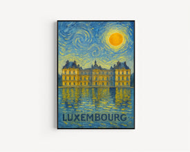 Luxembourg Poster Print, Luxembourg Travel Poster, Luxembourg Van Gogh Style Wall Art, Luxembourg, Luxembourg