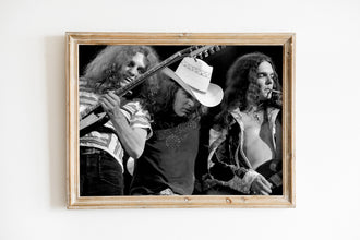 Lynyrd Skynyrd Concert Poster, Allen Collins, Ronnie Van Zant, Gary Rossington, Black and White, Printable Retro Wall Art, Digital Download 1762745307