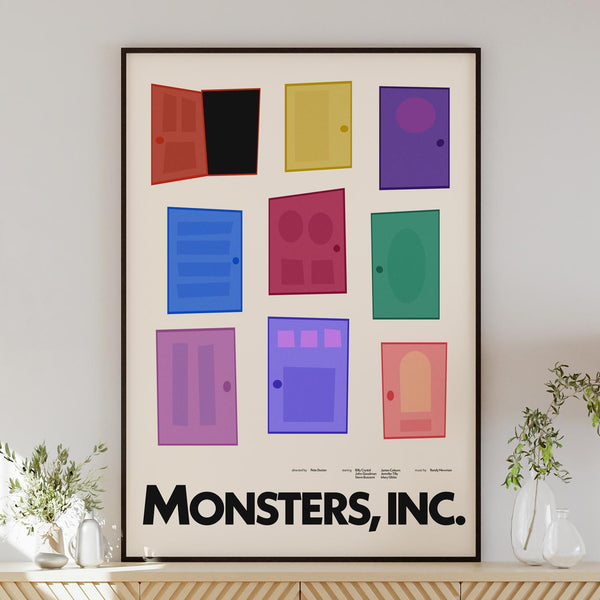 MONSTERS, INC. movie poster, minimalist wall art, vintage style, retro home decor, digital poster, Disney, Pixar 1877099918