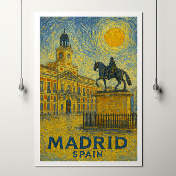 Madrid Poster Print, Madrid Travel Poster, Madrid Minimalistic Wall Art, Madrid, Spain