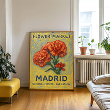 Madrid Spain Flower Market Art Print, Carnation Wall Art, Spanish Botanical Poster, Floral Decor, C31-420
