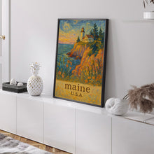 Maine Coastal Scenery Poster, Travel-Inspired Wall Art, State Landmarks Decor, Home & Office Decoration