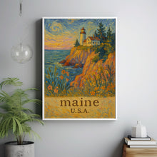 Maine Coastal Scenery Poster, Travel-Inspired Wall Art, State Landmarks Decor, Home & Office Decoration