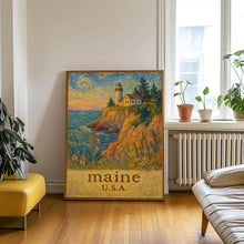 Maine Coastal Scenery Poster, Travel-Inspired Wall Art, State Landmarks Decor, Home & Office Decoration