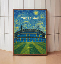 Manchester City Modern Art Print, The Etihad Stadium Football Poster