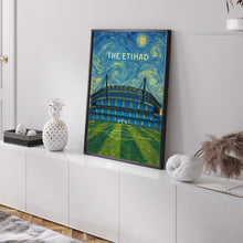 Manchester City Modern Art Print, The Etihad Stadium Football Poster