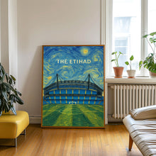 Manchester City Modern Art Print, The Etihad Stadium Football Poster