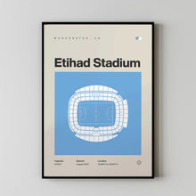 Manchester City Poster, Manchester Etihad Stadium Print, Mid Century Modern Soccer Post-UZ0MXY