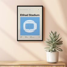 Manchester City Poster, Manchester Etihad Stadium Print, Mid Century Modern Soccer Post-UZ0MXY