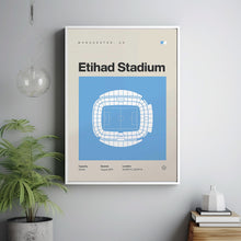 Manchester City Poster, Manchester Etihad Stadium Print, Mid Century Modern Soccer Post-UZ0MXY