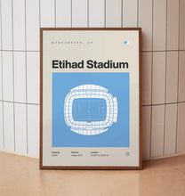 Manchester City Poster, Manchester Etihad Stadium Print, Mid Century Modern Soccer Post-UZ0MXY