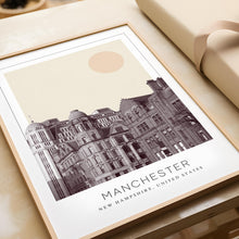 Manchester Poster Print, Manchester Travel Poster, Manchester Minimalistic Wall Art, Manchester, New Hampshire, United States 1882438501