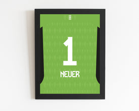 Manuel Neuer Jersey Poster, German Goalkeeper Shirt Art Sport Poster 1512920502