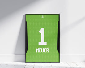 Manuel Neuer Jersey Poster, German Goalkeeper Shirt Art Sport Poster 1512920502
