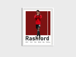 Marcus Rashford Poster, English Football Art Print Sport Poster 1637475537