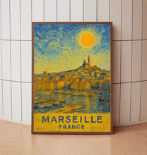 Marseille Poster Print, Marseille Travel Poster, Marseille Van Gogh Style Wall Art, Marseille, France