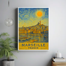 Marseille Poster Print, Marseille Travel Poster, Marseille Van Gogh Style Wall Art, Marseille, France