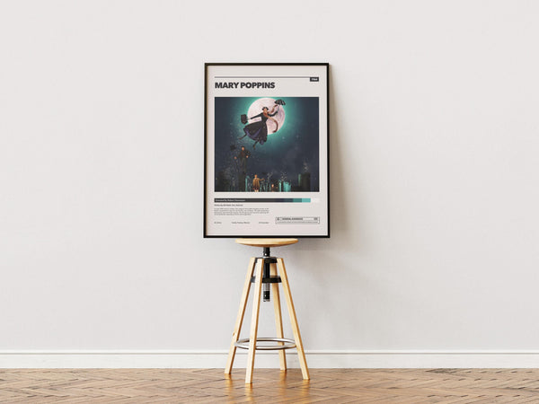 Mary Poppins Poster, Vintage Film, Movie Print Art, Robert Stevenson, Kids Room Idea 1904401677