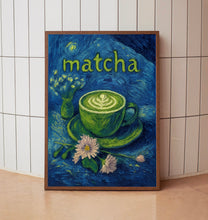 Matcha Latte Print, Painted Matcha Poster, Trendy Kitchen Wall Art, Dorm Decor, Kitchen Cafe Coffee Shop, Retro Aesthetic, Japanese Poster