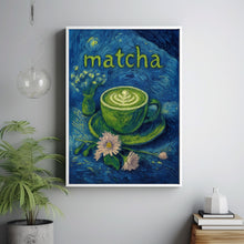 Matcha Latte Print, Painted Matcha Poster, Trendy Kitchen Wall Art, Dorm Decor, Kitchen Cafe Coffee Shop, Retro Aesthetic, Japanese Poster