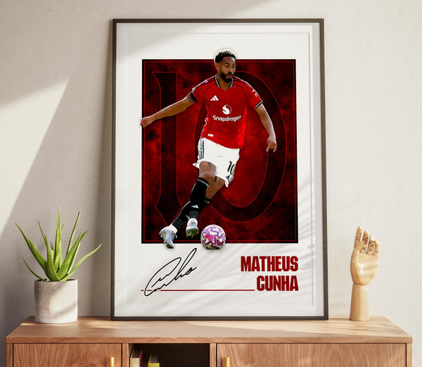 Matheus Cunha Poster United Football Print, Football Fan Gift 4398958073