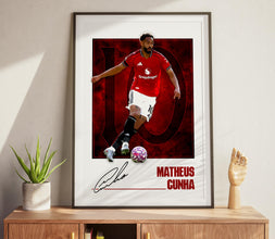 Matheus Cunha Poster United Football Print, Football Fan Gift 4398958073