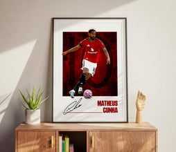 Matheus Cunha Poster United Football Print, Football Fan Gift 4398958073