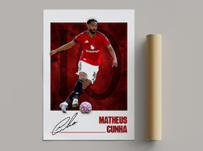 Matheus Cunha Poster United Football Print, Football Fan Gift 4398958073