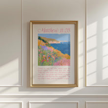 Matthew 1128 Coastal Granddaughter Print, Christian Wall Art, Coastal Pink Trendy Apartment Decor Housewarming Gift Digital Download 1796708890