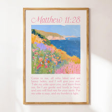 Matthew 1128 Coastal Granddaughter Print, Christian Wall Art, Coastal Pink Trendy Apartment Decor Housewarming Gift Digital Download 1796708890