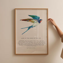 Matthew 625-26, Look at the Birds of the Air, Vintage Bible Verse Printable, Vintage Christian Wall Art, Vintage Birds, Scripture Printable 1853476674