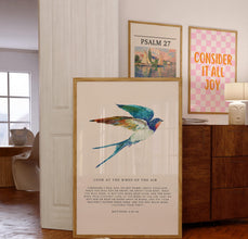 Matthew 625-26, Look at the Birds of the Air, Vintage Bible Verse Printable, Vintage Christian Wall Art, Vintage Birds, Scripture Printable 1853476674