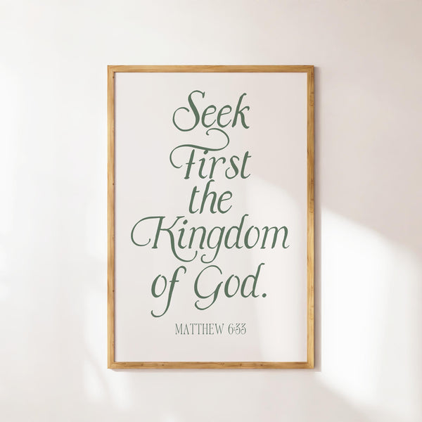 Matthew 633 Print, Christian Wall Art, Bible Verse Wall Art, Sage Green Wall Art, Trendy Apartment Decor, Printable Art, Vintage Poster 1764152244