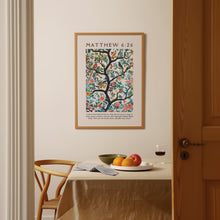 Matthew 6 Look At the Birds of the Air Vintage Christian Art Bible Verse Wall Art Christian Wall Art Housewarming Gift Religious Poster Gift 1724554986