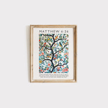 Matthew 6 Look At the Birds of the Air Vintage Christian Art Bible Verse Wall Art Christian Wall Art Housewarming Gift Religious Poster Gift 1724554986