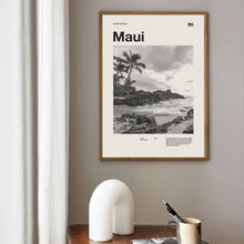 Maui City Art Print  Maui Poster  Maui Wall Art  Mid Century Poster  Travel Print Art  Hawaii 1565862744