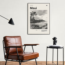 Maui City Art Print  Maui Poster  Maui Wall Art  Mid Century Poster  Travel Print Art  Hawaii 1565862744