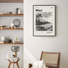Maui City Art Print  Maui Poster  Maui Wall Art  Mid Century Poster  Travel Print Art  Hawaii 1565862744