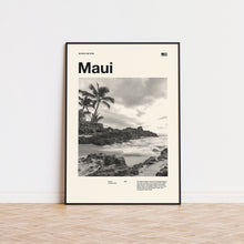Maui City Art Print  Maui Poster  Maui Wall Art  Mid Century Poster  Travel Print Art  Hawaii 1565862744