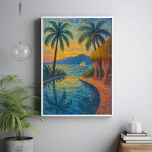 Maui Hawaii Travel Poster, White Lotus Resort, Tropical Island Print, Oceanfront Paradise Wall Art, Hawaiian Getaway Decor, Coastal Gift