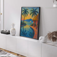 Maui Hawaii Travel Poster, White Lotus Resort, Tropical Island Print, Oceanfront Paradise Wall Art, Hawaiian Getaway Decor, Coastal Gift