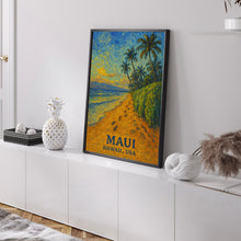 Maui Print, Maui Photo Poster, Maui Travel Wall Art, Maui Map Print, Maui Van Gogh Style Print, Maui Wall Décor